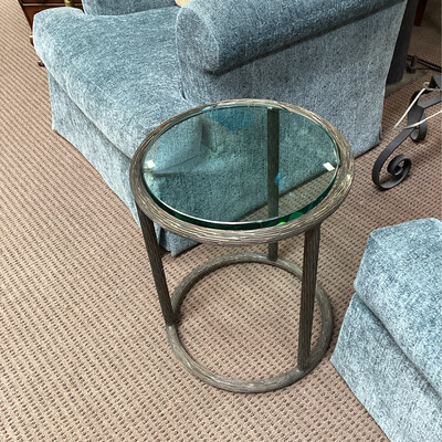 16” Round Glass Top Side Table