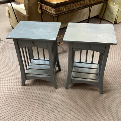 28” Grey End Table W/ Drawer