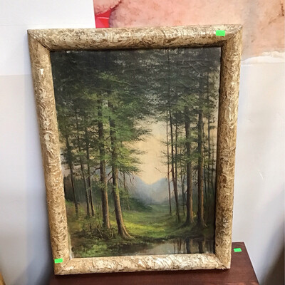 Oil on Canvas Forest Scene