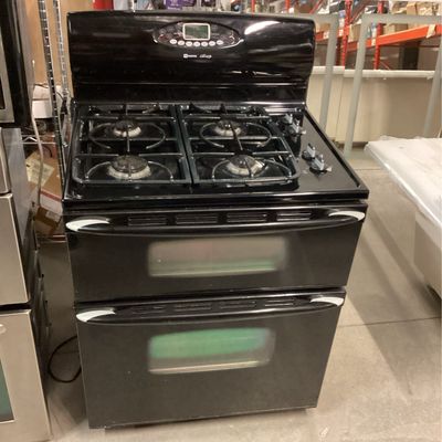 MAYTAG Gemini Black 4 Burner Double Oven 