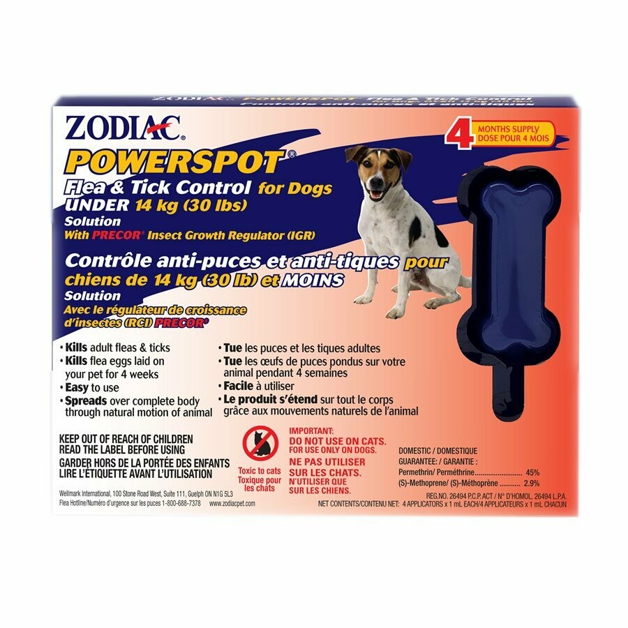 ZODIAC POWER SPOT ON DOGS (SM BREED)