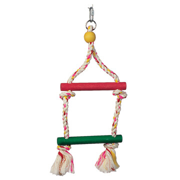 Living World Junglewood Bird Toy - 2-Step Rope Ladder - Small