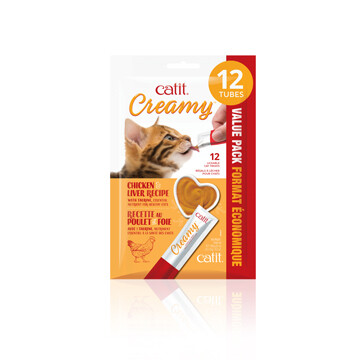Catit Creamy Lickable Cat Treat - Chicken & Liver Flavour - 12 pack