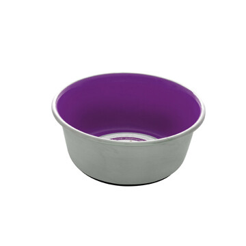 Dogit Stainless Steel Non-Skid Dog Bowl - Purple - 350 ml (11.8 fl.oz.)