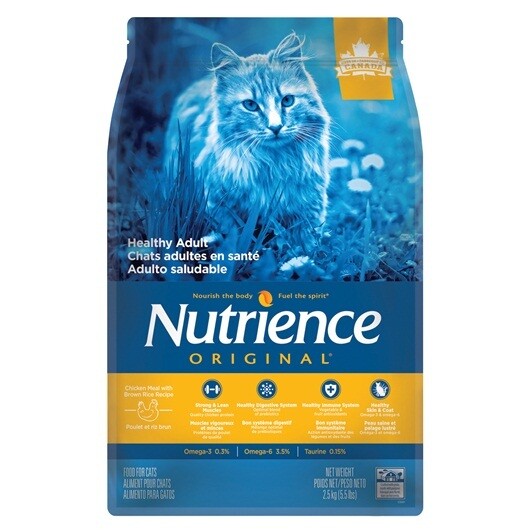 Nutrience Original Healthy Adult, Chicken Meal With Brown Rice Recipe Cat  5Kg/11Lb