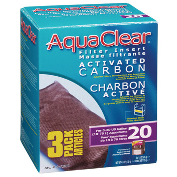 AquaClear 20 Activated Carbon Filter Insert - 135 g (4.8 oz) - 3 pack