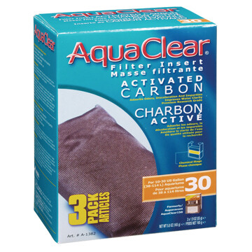 AquaClear 30 Activated Carbon Filter Insert 3 pack, 165 g (5.8 oz)