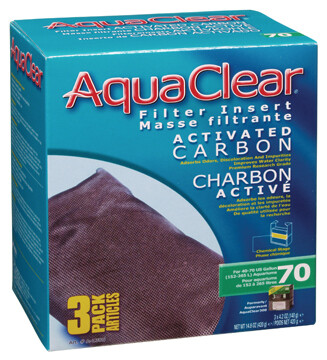 AquaClear 70 Activated Carbon Filter Insert 3 pack, 420 g (14.8 oz)