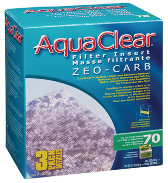 AquaClear 70 Zeo-Carb Filter Insert, 3 pack, 540 g (19 oz )