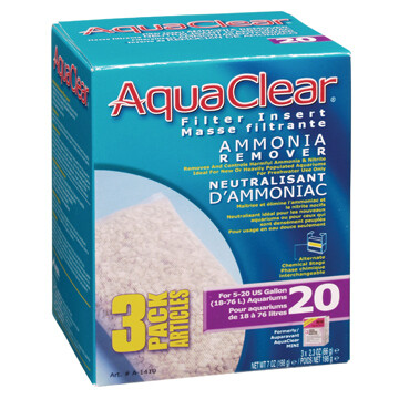 AquaClear 20 Ammonia Remover Filter Insert 3 pack, 198 g (7oz)