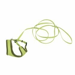 Coastal Comfort Soft Adjustable Cat Harness With 6&#39; Leash X-Small Lime - 3/8In X 11-14In