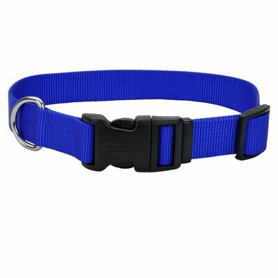 Coastal Adjustable Nylon Collar w Tuff Buckle Blue Dog 5/8x10-14"