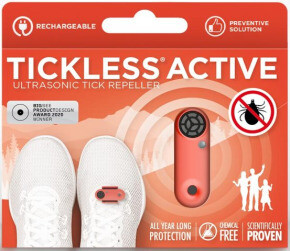 TICKLESS Active Rechargeable Ultrasonic Tick Repeller, Coral