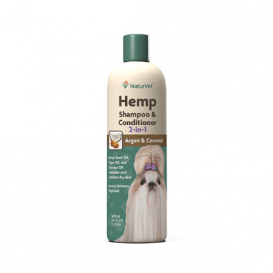 NaturVet Hemp Shampoo & Conditioner 2-in-1 16 oz