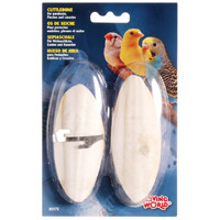 Living World Cuttlebone with Holder - Small - 12.5 cm (5in) - Twinpack