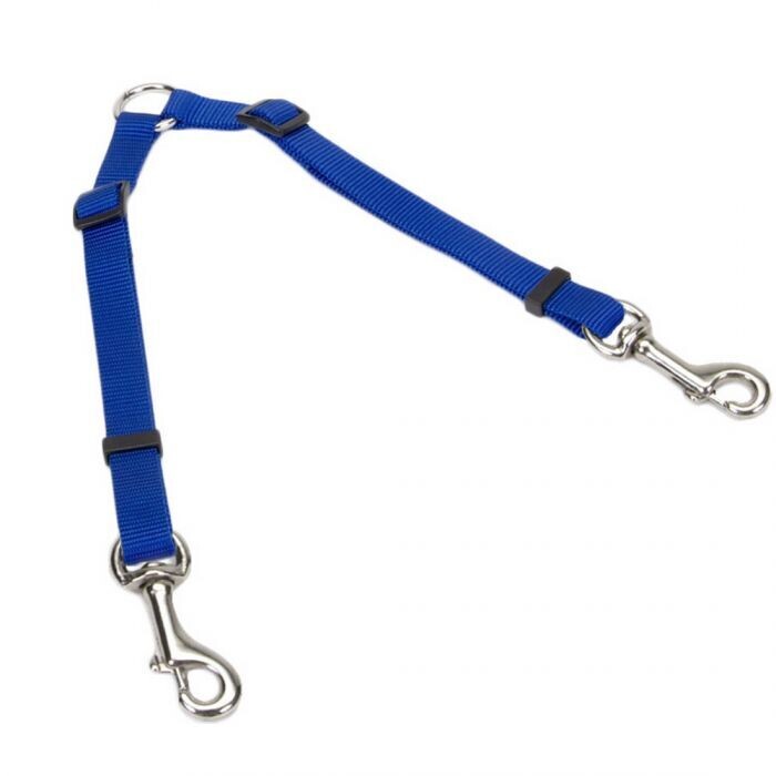 Coastal 2 Dog Adjustable Nylon Coupler Blue Dog 3/8x18-24in