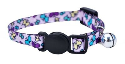 Li'l Pals Adjustable Breakaway Kitten Collar Purple Butterfl Cat 1X1PC 5/16x6-8in