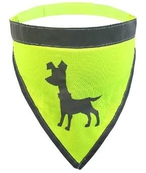 Alcott Visibility Dog Bandana, Neon Yellow, Large