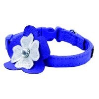 Li'L Pals Microfiber Collar - Blue With Flower 3/8In X 6-8In