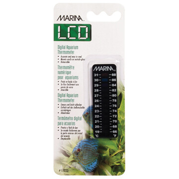 Marina Lcd Aquarium Thermometer-Centigrade-Fahrenheit, 19 To 31 C (66 To 88 F)