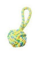 Bud-Z Rope Monkey Fist with Loop Green and Yellow Dog 1X1PC 7.5in