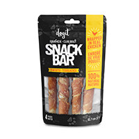 Dogit Snack Bar Rawhide - Chicken-Wrapped Twists - 4 pcs (12.7 cm/5 in)
