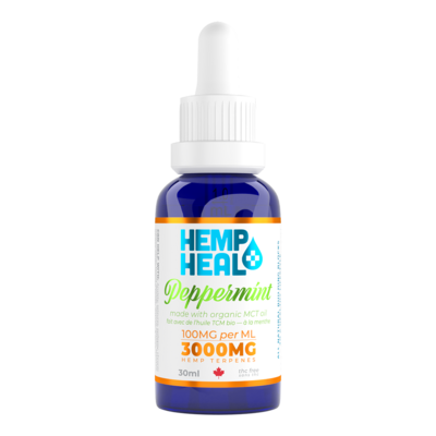 Hemp Heal Human Hemp Oil Peppermint 3000Mg, 30ML