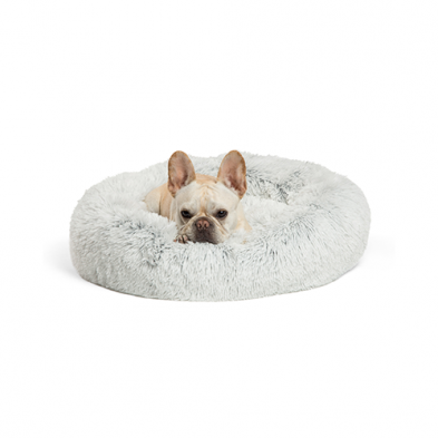 BEST FRIENDS BY SHERI DONUT BED IN SHAG FUR FROST SMALL (23&quot; X 23&quot;)