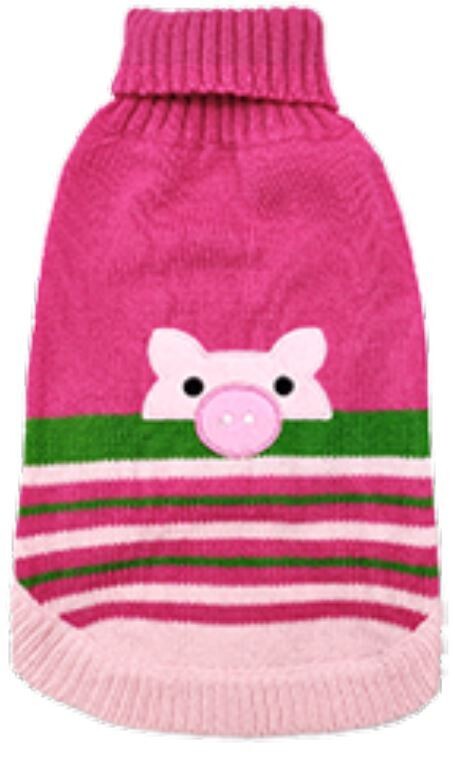 Doggie-Q Pink Pig Face Sweater 14&quot;