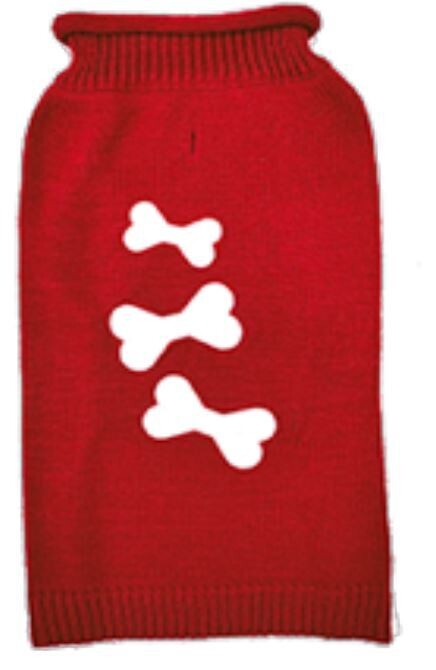 Doggie-Q Red w/ White Bones Sweater 14&quot;
