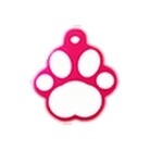 Pet Tag - Paw Print Large Pink