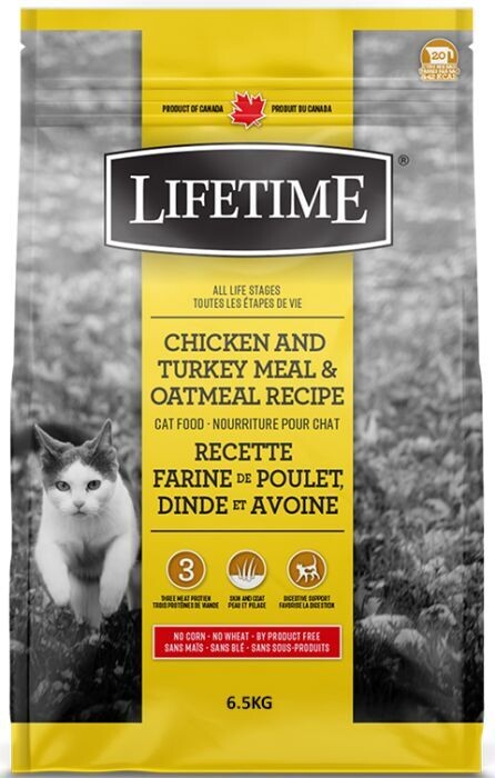 Lifetime All Life Stages Chicken, Turkey &amp; Oatmeal Cat Food 6.5kg