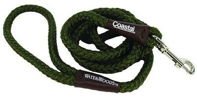 Water And Woods Braided Rope Snap Dog Leash Green Dog 1inx6ft 1pc