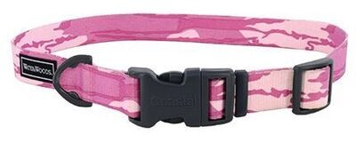 Water And Woods Adjustable Dog Collar Bottomland Pink Dog 1inx14-20in 1pc