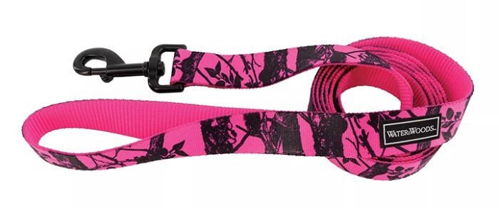 Water And Woods Blaze Adjustable Patterned Dog Leash Neon Pink Tree Dog 1inx6ft 1pc