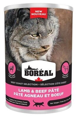 Boreal West Coast Lamb And Beef Pate Canned Cat Food 12x400g