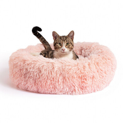 BEST FRIENDS BY SHERI DONUT BED IN SHAG FUR COTTON CANDY (23&quot; X 23&quot;)