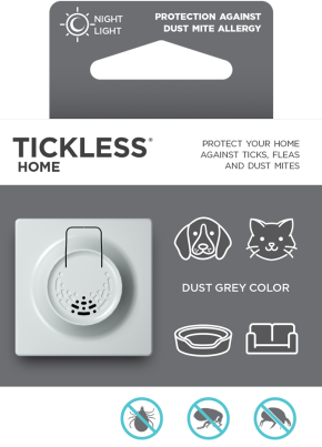TICKLESS Home Plug in Ultrasonic Tick , Flea & Dust Mite Repellent Dust Grey
