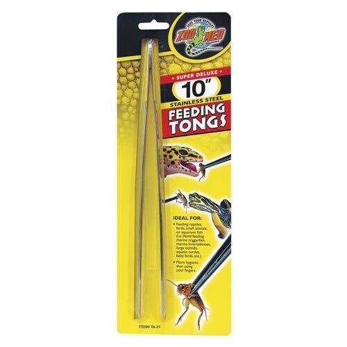 Zoo Med Super Deluxe Stainless Steel Feeding Tongs - 10&quot;