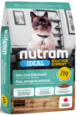 Nutram Cat Ideal Solution Support I19 Sensitive Skin, Coat & Stomach Cat 2KG