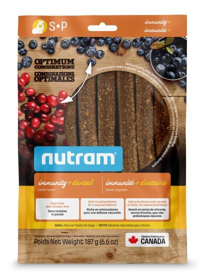 Nutram Optimum Combinations Immunity+Dental Treats, Lamb, Small, Dog 187g