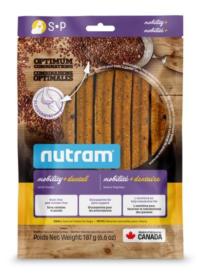 Nutram Optimum Combinations Mobility+Dental Treats, Lamb, Small, Dog 187g