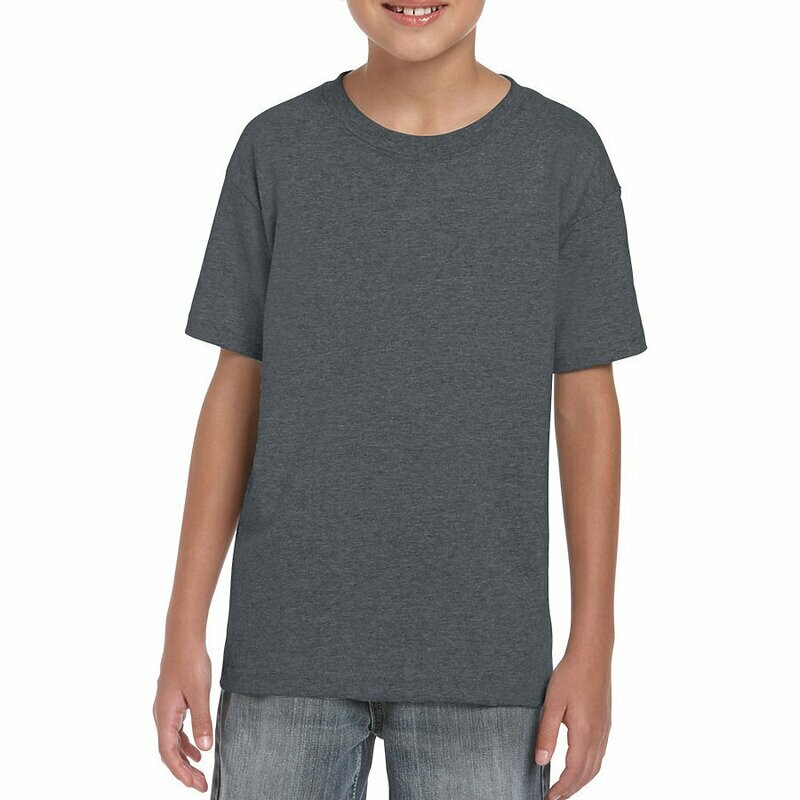 Gildan Tshirt  Graphite Dark Heather Youth