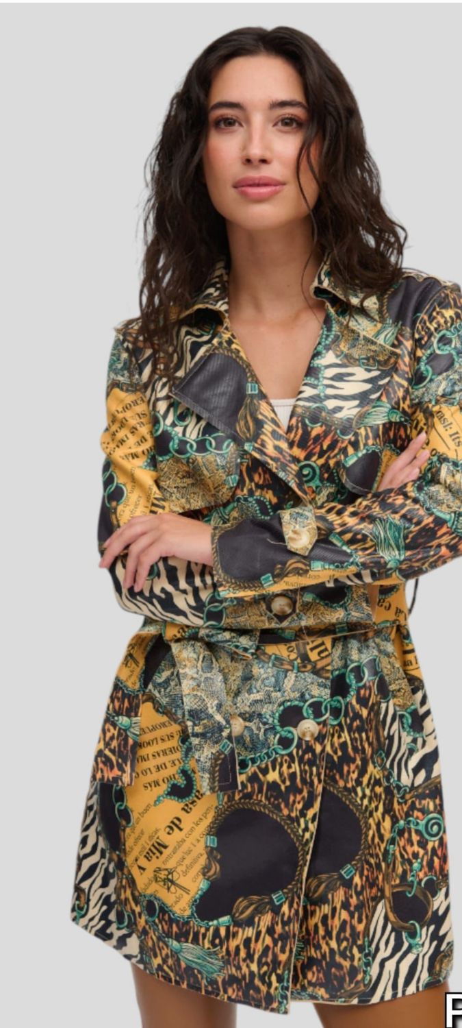 Chaqueta print animal long