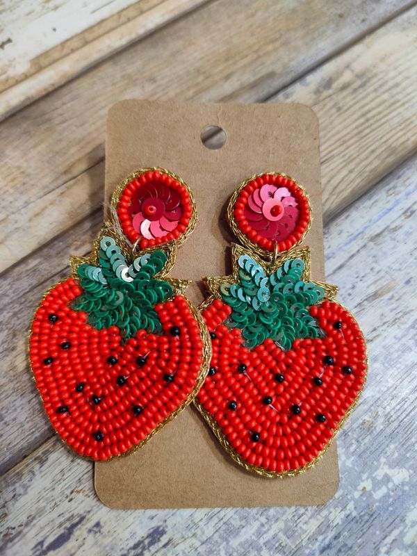 Pendientes Fresas