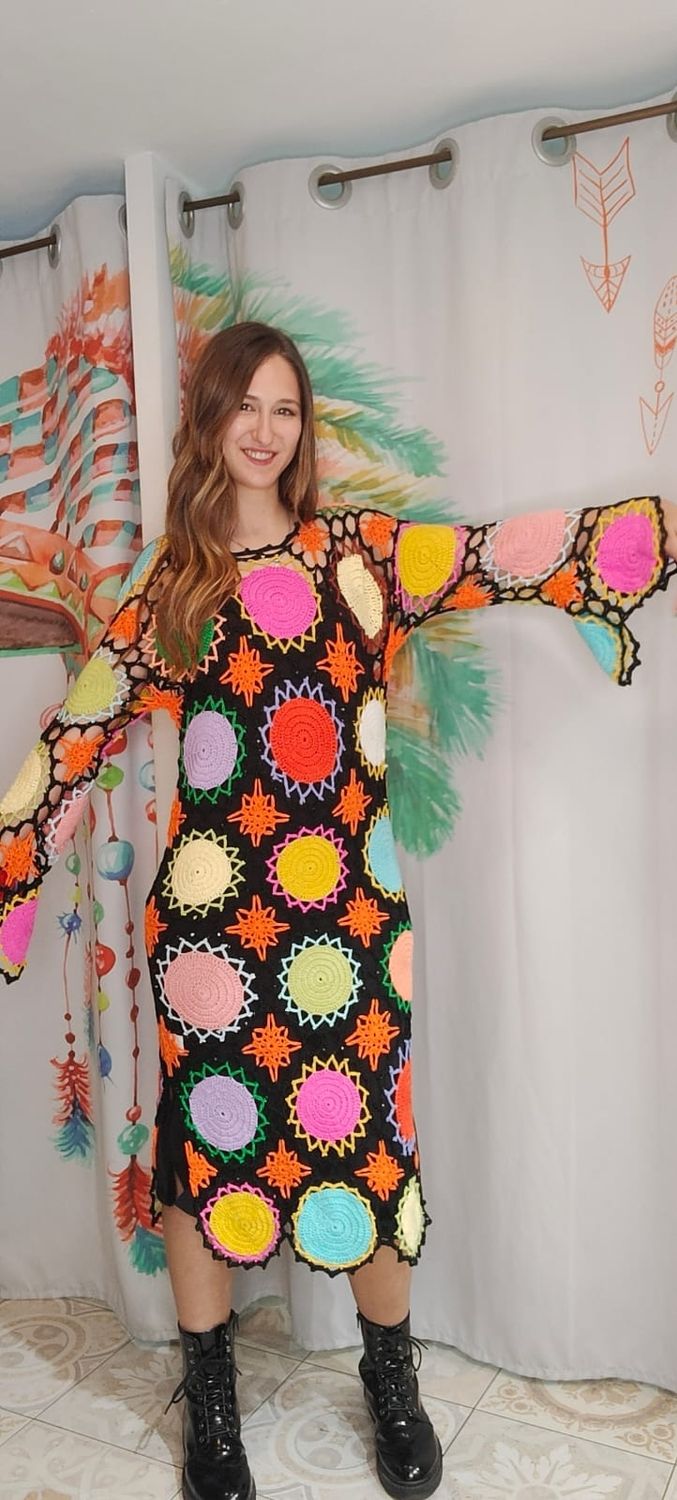 Vestido crochet colors