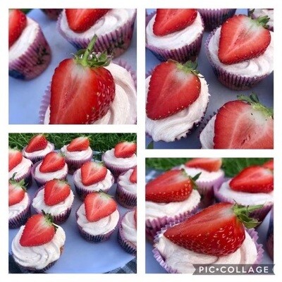 STRAWBERRY CUP CAKES