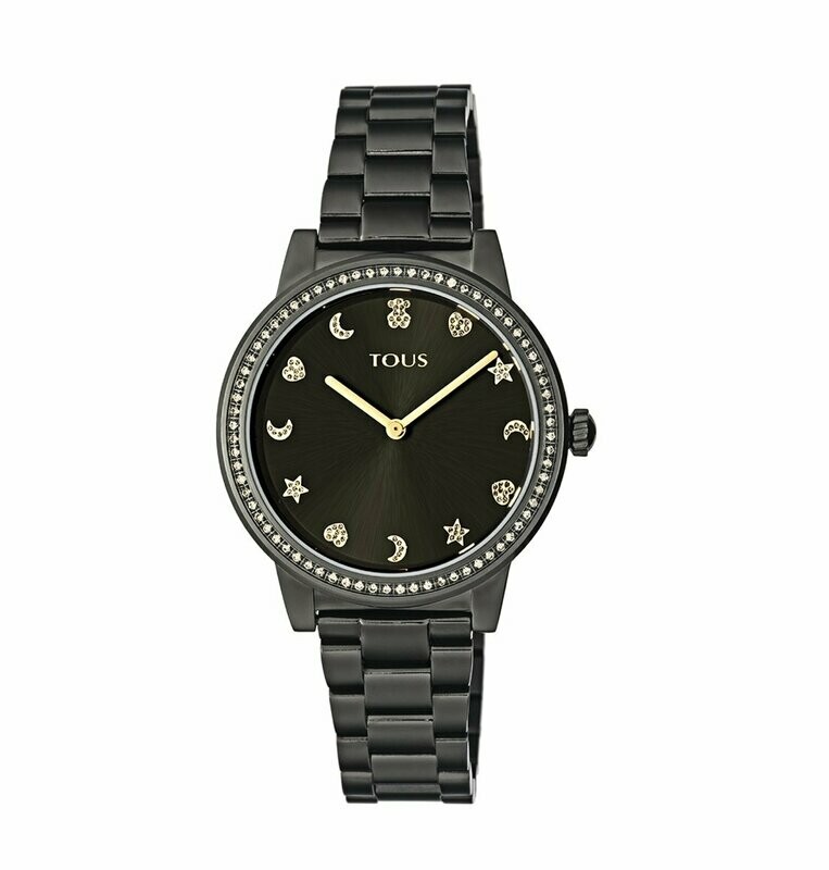 Reloj Tous Nocturne IP negro zirconitas