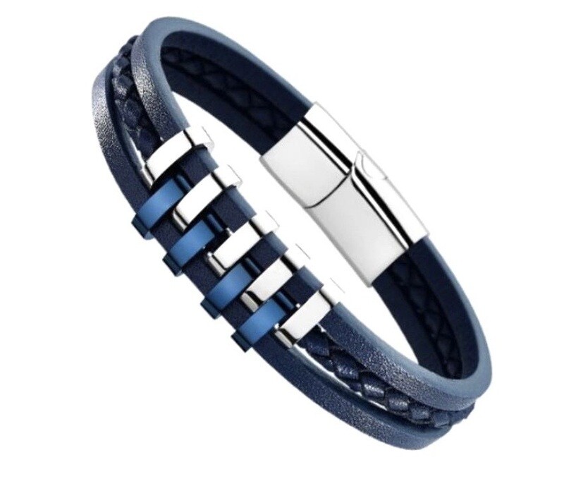 Pulsera Lotus Style Acero y Cuero