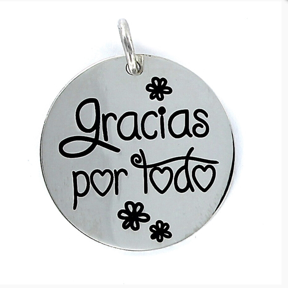 Colgante de plata gracias por todo